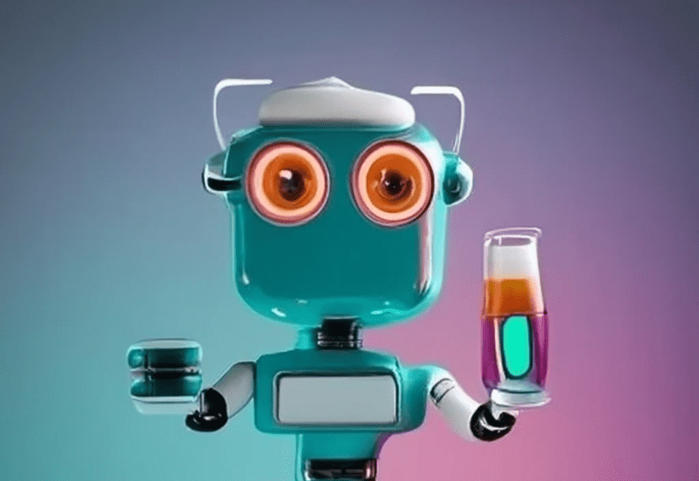 robot che tiene in mano una birra