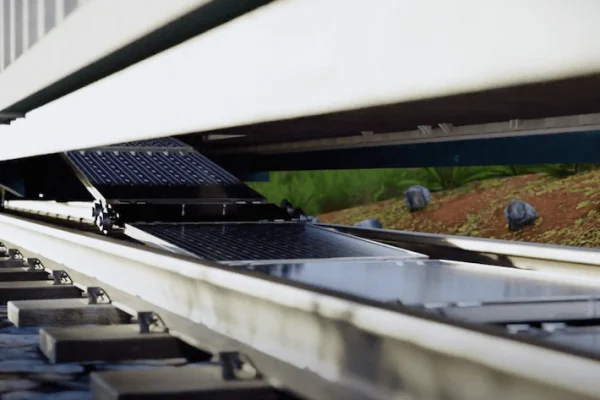 Sun-Ways solar panel unrolled on the railway track I credit: Sun-Ways